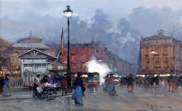 街並み Painting - ラ・ブルス・パリ パリジャン ウジェーヌ・ガリアン・ラルー